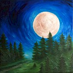 Moon, oil on canvas, 70x70 cm, 2021